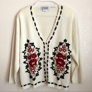 Vintage Hand Embroidered Sweater.